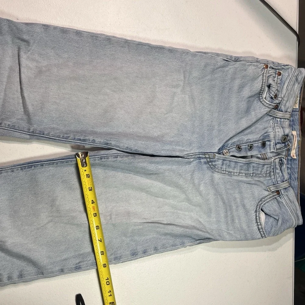 Levi's Premium Ribcage Straight Light Wash Womens 26 X 27 Jeans Button Fly